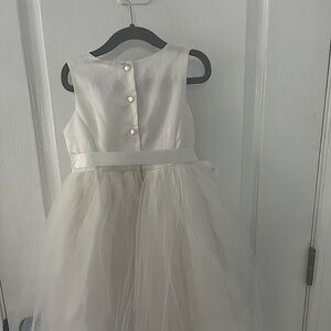 David’s Bridal white flower girl dress size 5